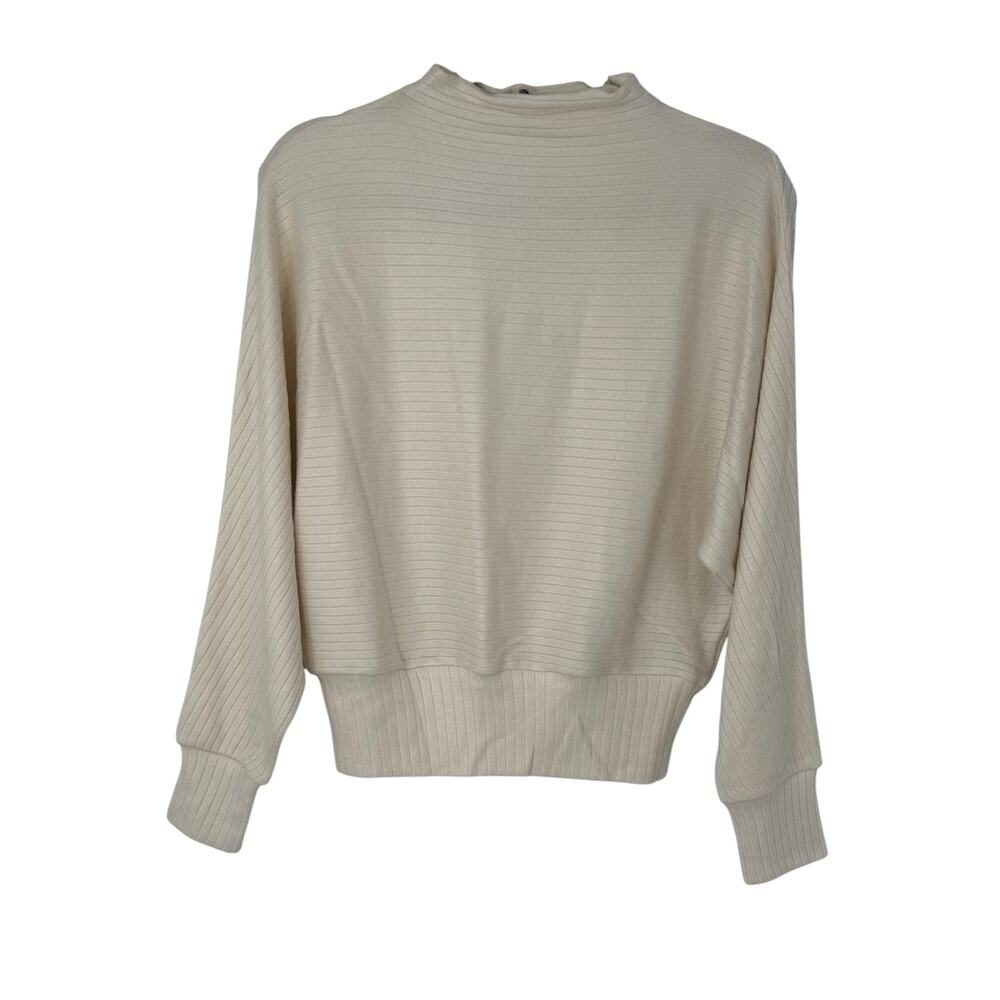 Madewell Mockneck Dolman Sleeve Rib Knit Top Cream Long Sleeve Pullover XS NWT - Picture 3 of 10